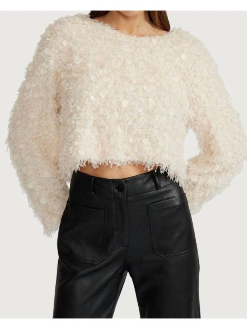 Erna Fuzzy Sweater in Cream